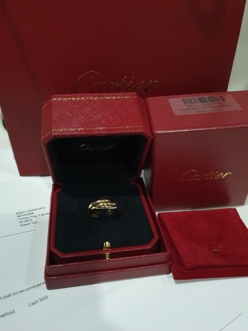 Authentic Cartier Trinity Ring Size 55