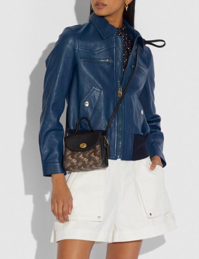 Authentic coach turnlock top handle with horse and carriage print