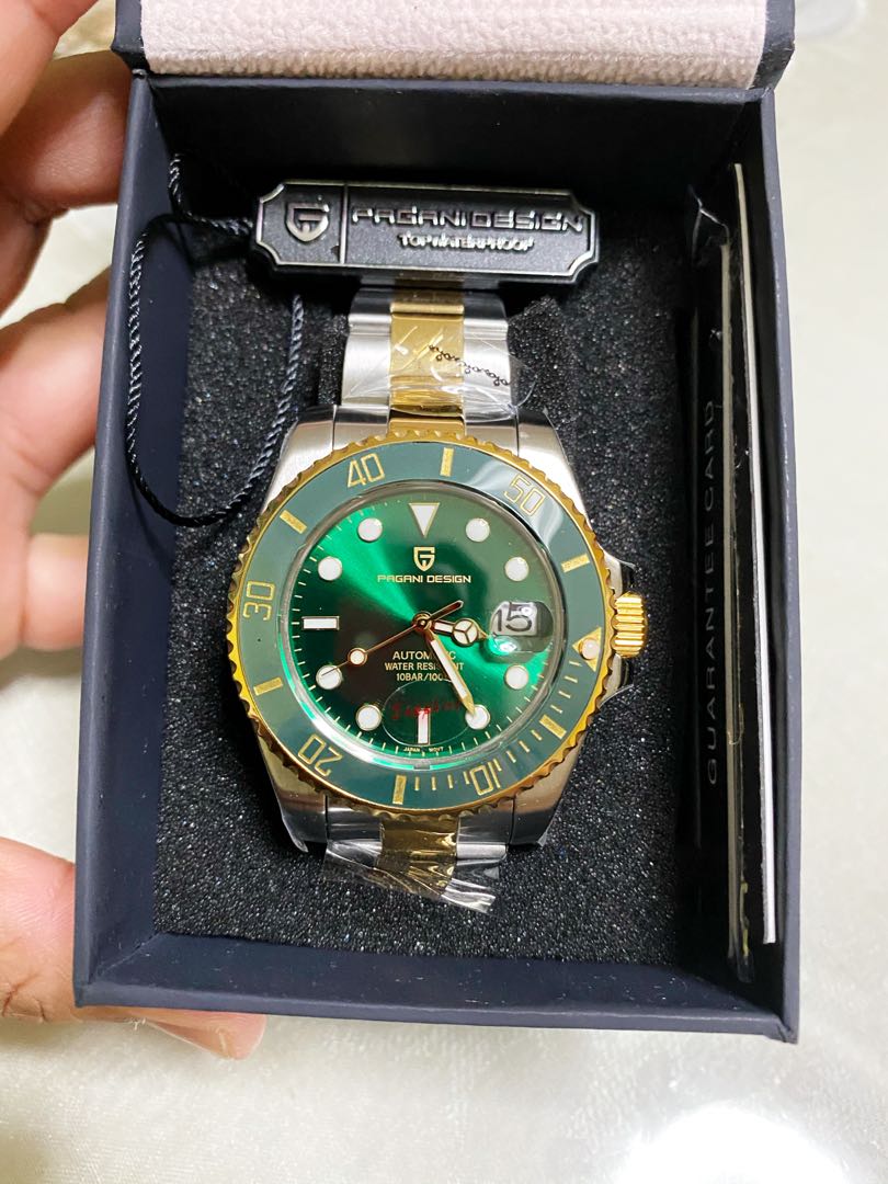 BNIB RARE Pagani Design Submariner Homage Green Gold