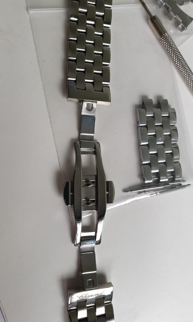 Chopard silver stainless steel watch bracelet 19mm, Men's Fashion Chopard Stainless Steel Watch Bands