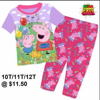 Clearance Peppa Pig Short Sleeve Pyjamas for 10T/11T/12T