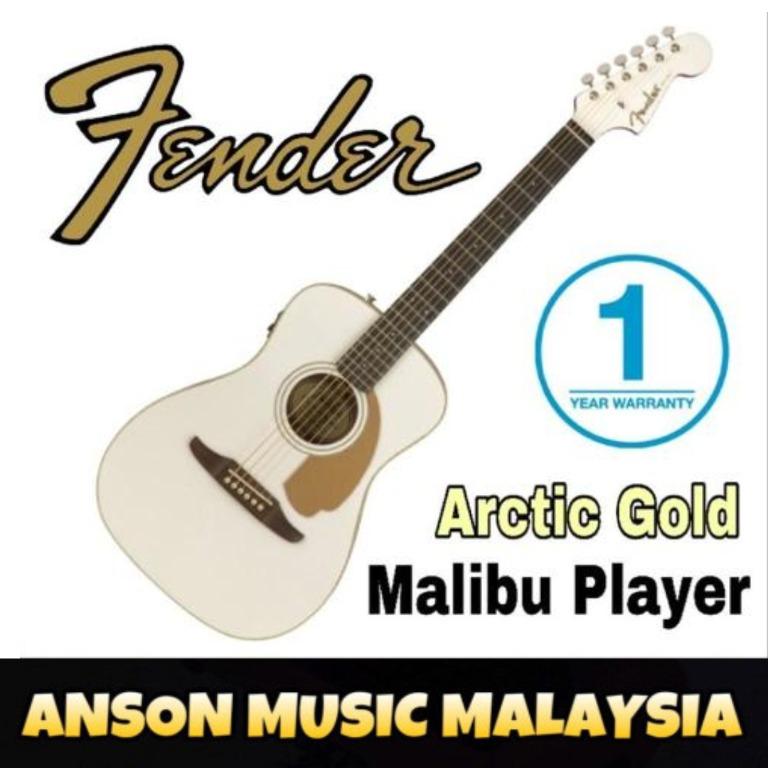 Fender California Series Malibu Player AcousticElectric Guitar, Arctic
