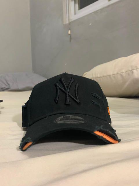 New Era Black Orange Ripped Cap One 