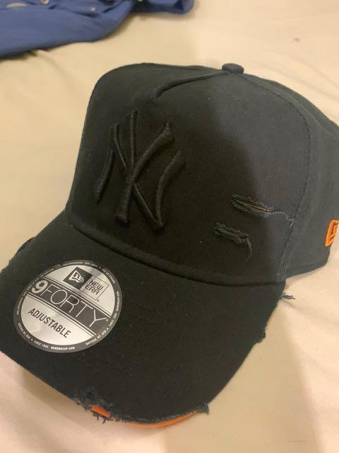 New Era Black Orange Ripped Cap One 