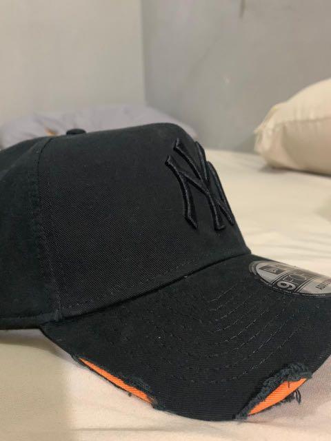 New Era Black Orange Ripped Cap One 