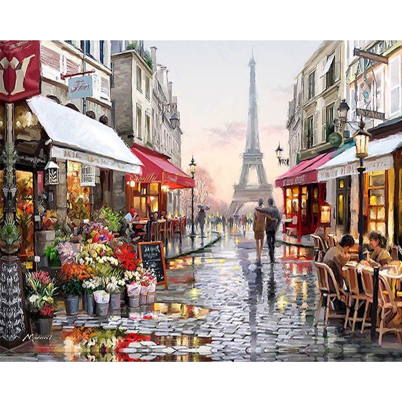 Painting Diy Kit Easy Paris Effiel Tower Design Craft Art