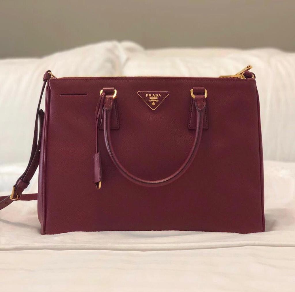Prada Galleria Saffiano Large Leather Tote in Cerise
