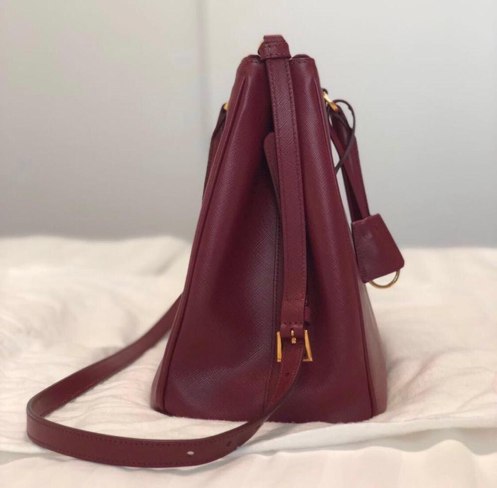 Prada cerise on sale galleria bag