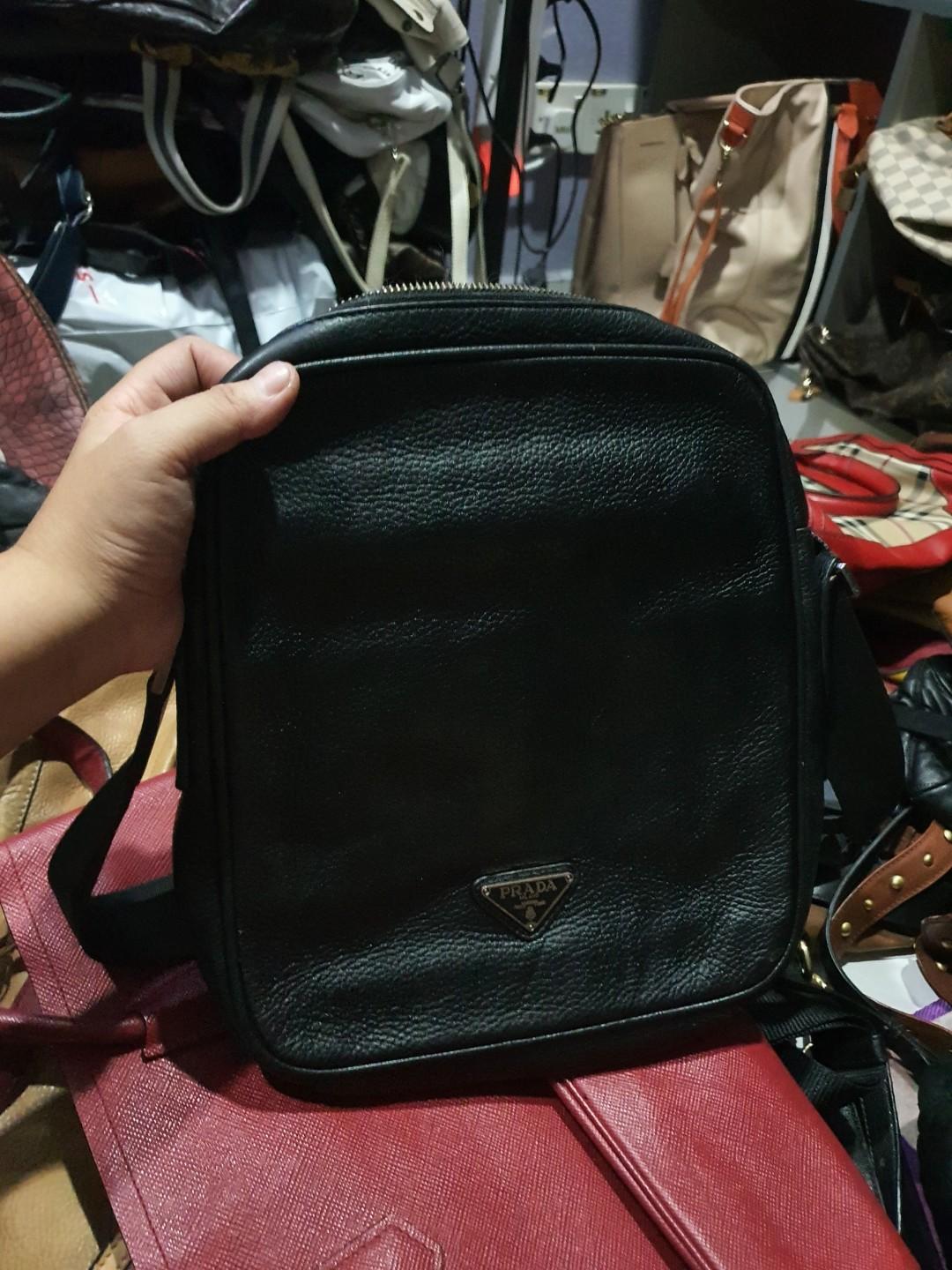 prada sling bag leather