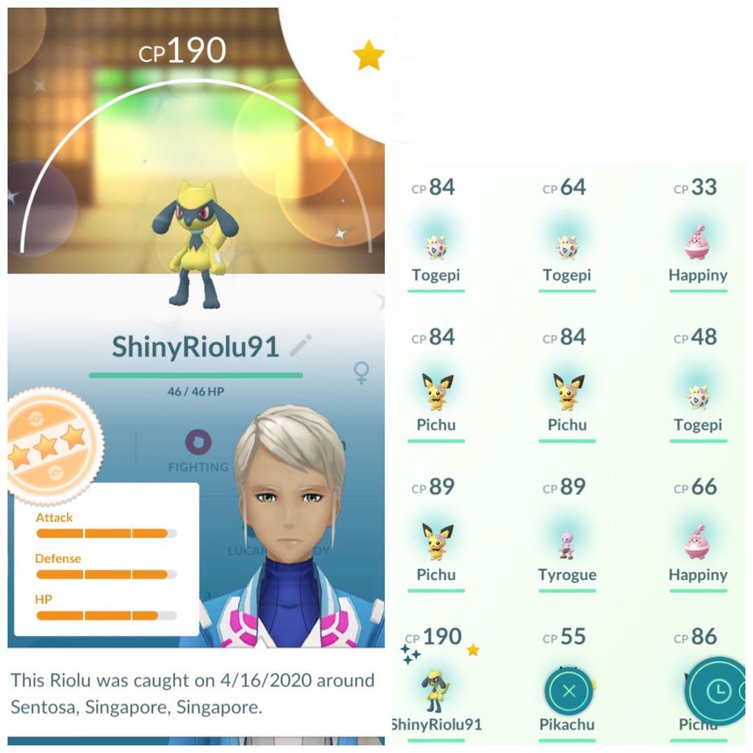 Shiny Riolu Pokemon Go Account (Booster), Video Gaming, Gaming Accessories,  Game Gift Cards & Accounts on Carousell
