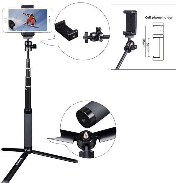 Smatree Extendable Handheld Selfie Stick with Adjustable Tripod