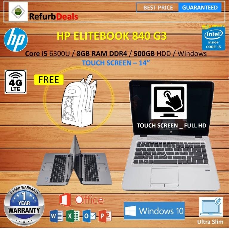 Ultra Slim High Speed Hp Laptop Core I5 6300u 16 Gb Ddr4 512 Gb Ssd 14 Touch Screen Full Hd Backlit Keyboard Hp Elitebook 840 G3 Electronics Computers Laptops On Carousell
