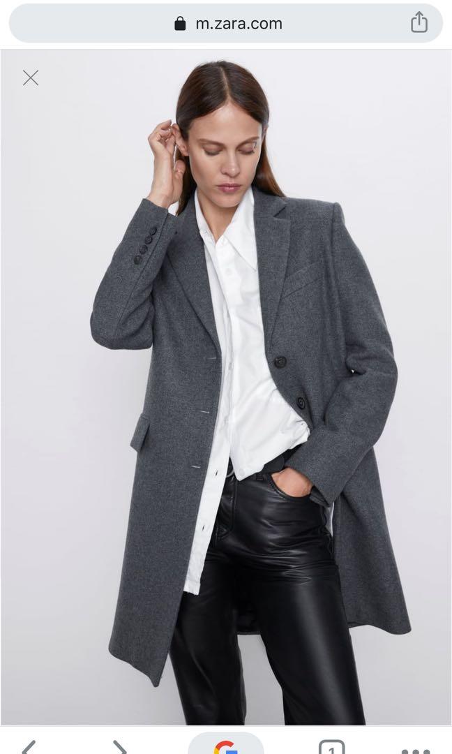 zara grey masculine coat