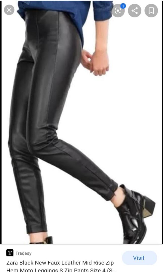 Zara Trf HW faux leather legging pants 