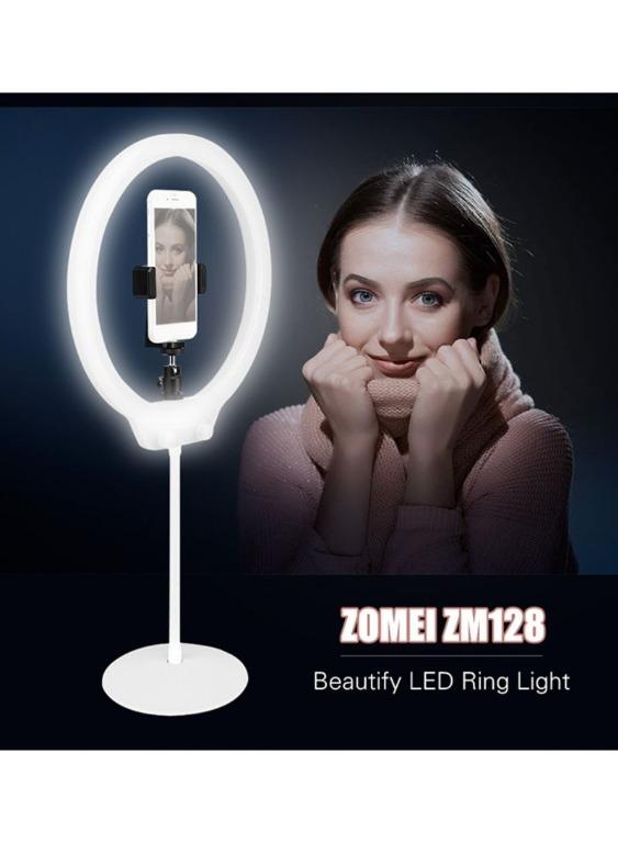 Zomei ZM128 LED Ring Light 3200K-5500K Camera Photo Dimmable (Category: Video Cameras) located in Singapore. Submitted by reddotphoto (Listing ID 1001158668, Image 3). Description: Brand new in box 1 year warranty ZM128 is a new portable beautify LED light specially designed for live video and selfie. ZM128 adopts annular appearance design. For positive fill-in light is softer and much uniform, a perfect shot of catch-lights can be achieved. ZM12
