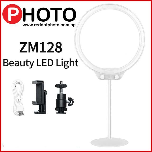 Zomei ZM128 LED Ring Light 3200K-5500K Camera Photo Dimmable (Category: Video Cameras) located in Singapore. Submitted by reddotphoto (Listing ID 1001158668, Image 1). Description: Brand new in box 1 year warranty ZM128 is a new portable beautify LED light specially designed for live video and selfie. ZM128 adopts annular appearance design. For positive fill-in light is softer and much uniform, a perfect shot of catch-lights can be achieved. ZM12