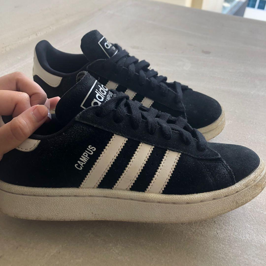 adidas campus black suede