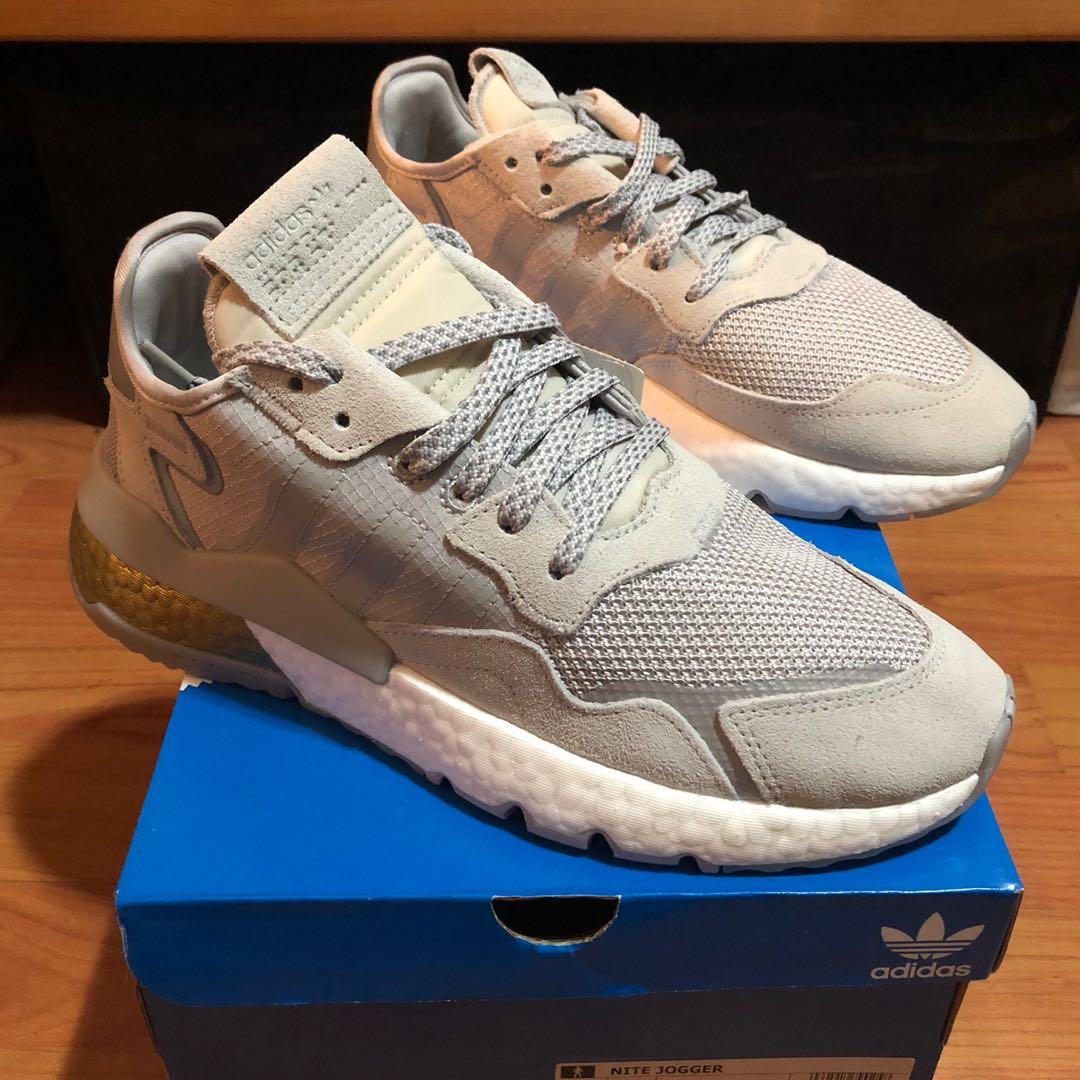 Adidas Nite Jogger Grey Gold Men s Fashion Footwear Sneakers on Carousell