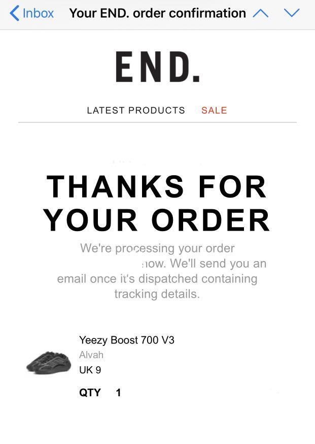 Adidas sales yeezy email
