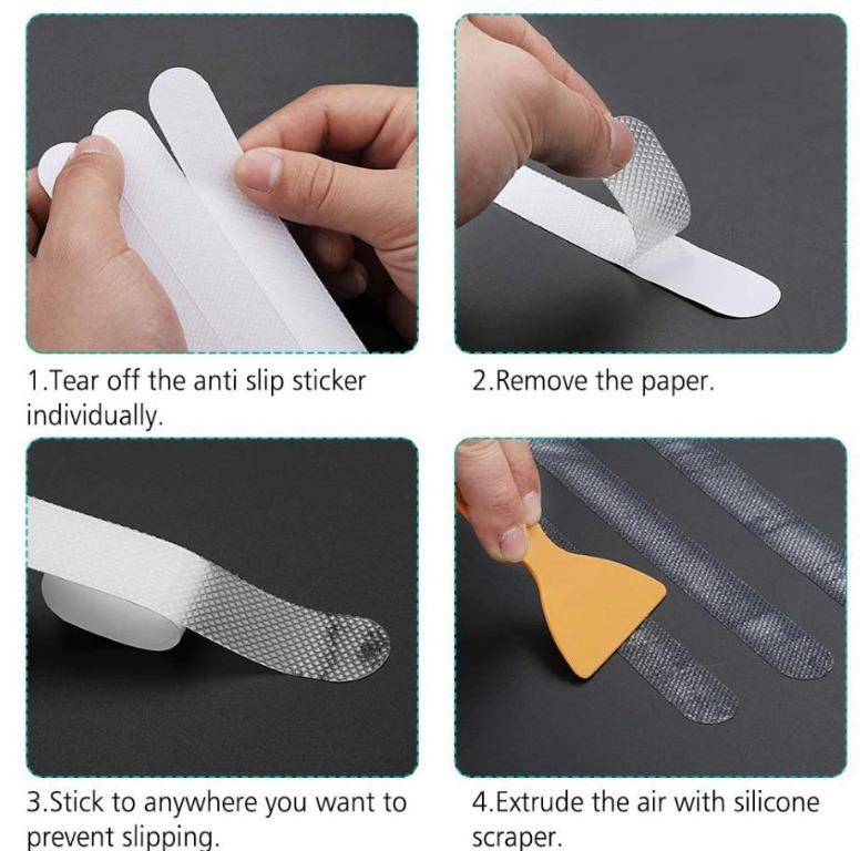 Anti Slip Bath Mat 20x2cm Grip Stickers, How To Remove Anti Slip Stickers From Bathtub