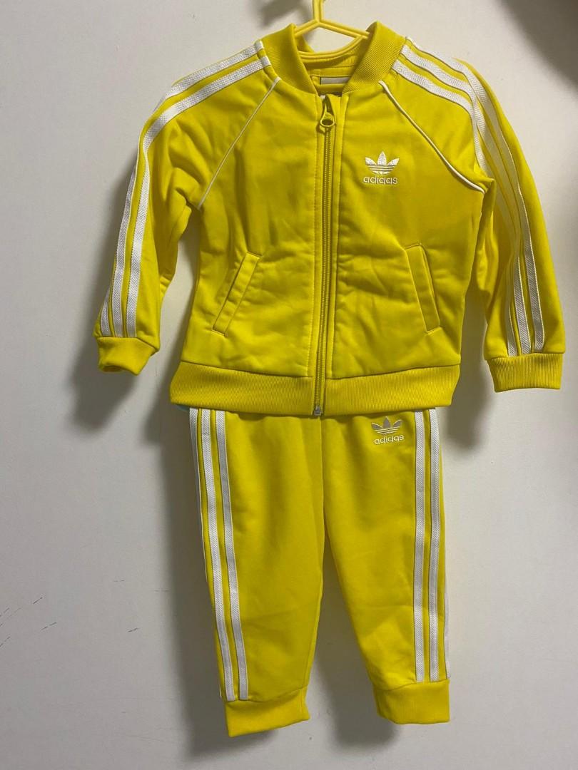 yellow adidas tracksuit kids