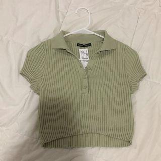 brandy melville green bridget top