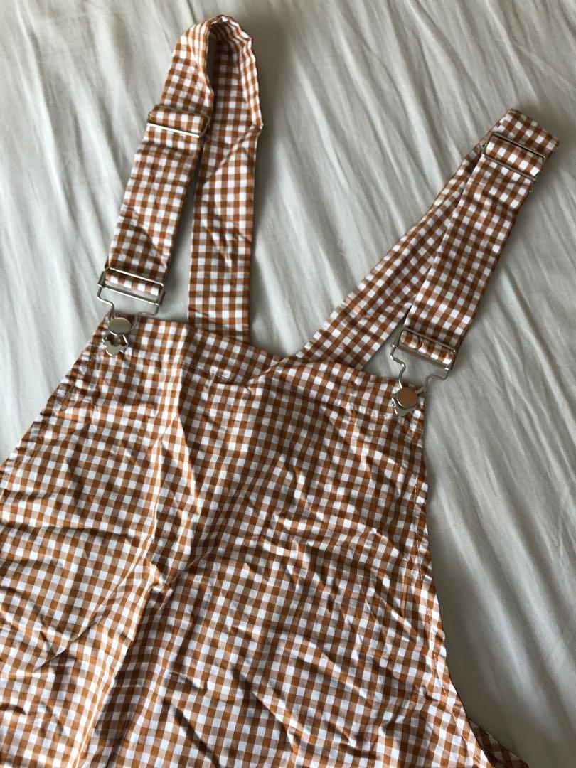 Gingham sales overall dress