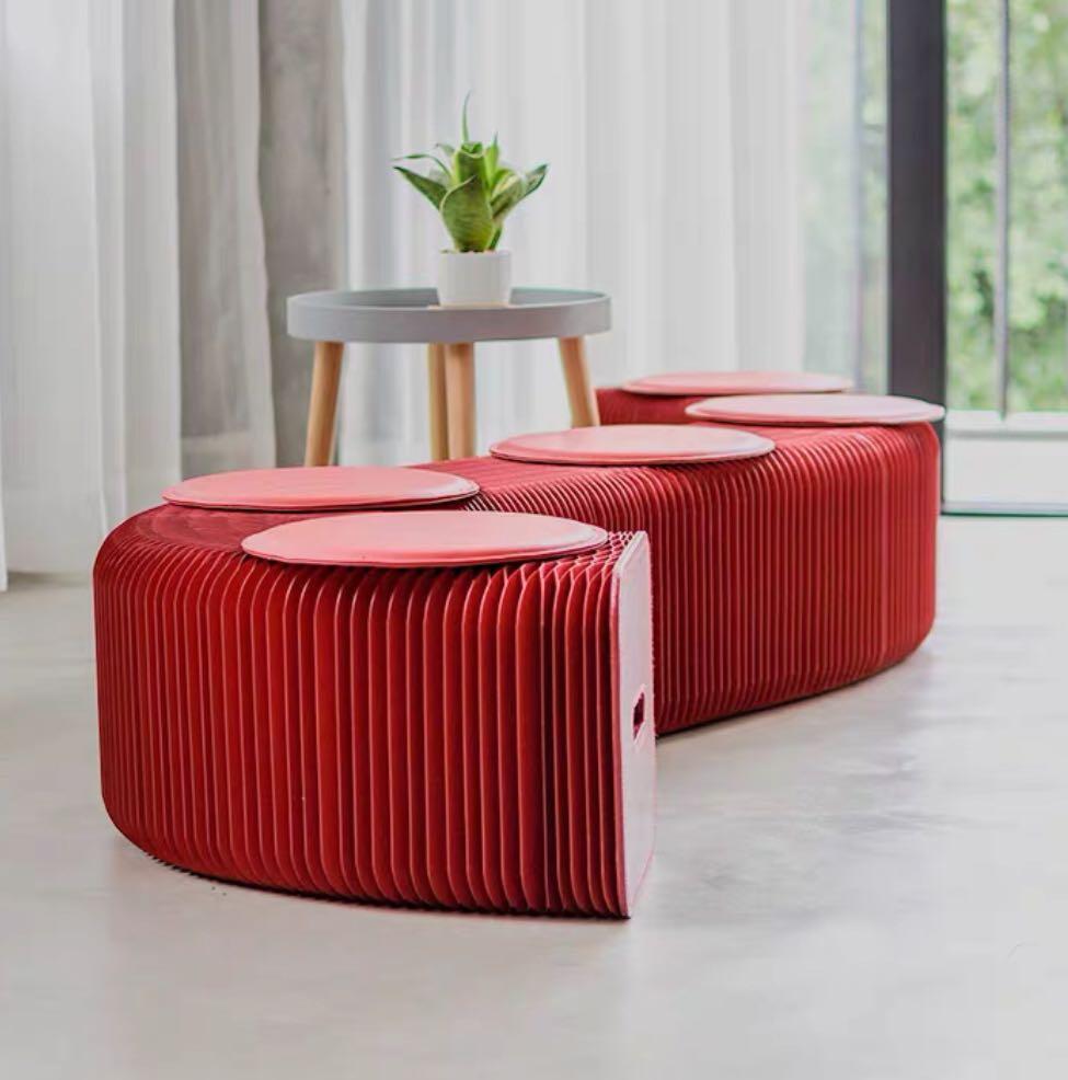 chair 6 12 seater low accordion paper bench expandable bench furniture home living furniture chairs on carousell