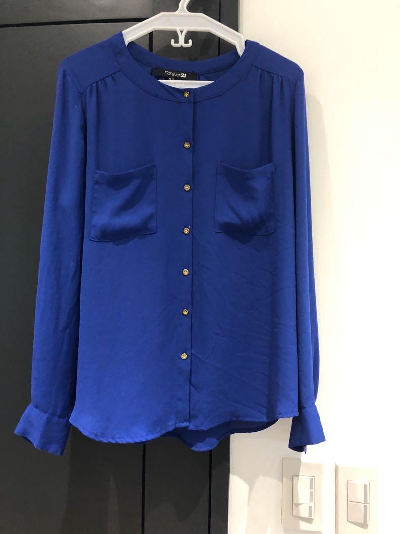 F21 Royal Blue Blouse (Category: Blouses) located in Quezon City. Submitted by basille (Listing ID 1001346464, Image 1). Description: .