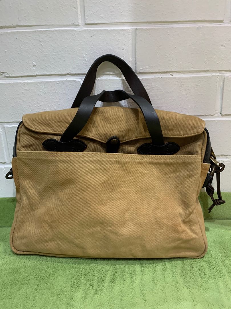 Filson Rugged Twill Original Briefcase in Tan, Men's Fashion, Bags