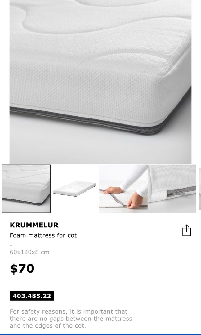 IKEA Cot Mattress, Babies & Kids, Baby Nursery & Kids Furniture, Cots