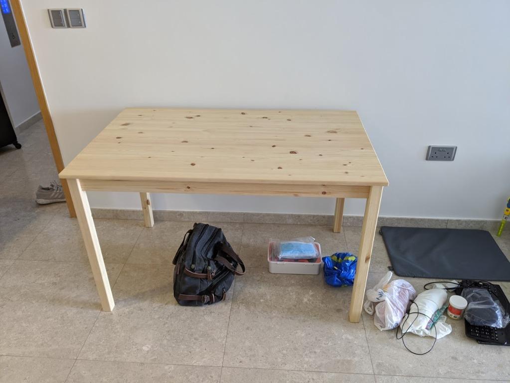 Ikea Ingo 100 Solid Pine Natural Dining Table 1 Month Old Furniture Home Living Furniture Tables Sets On Carousell