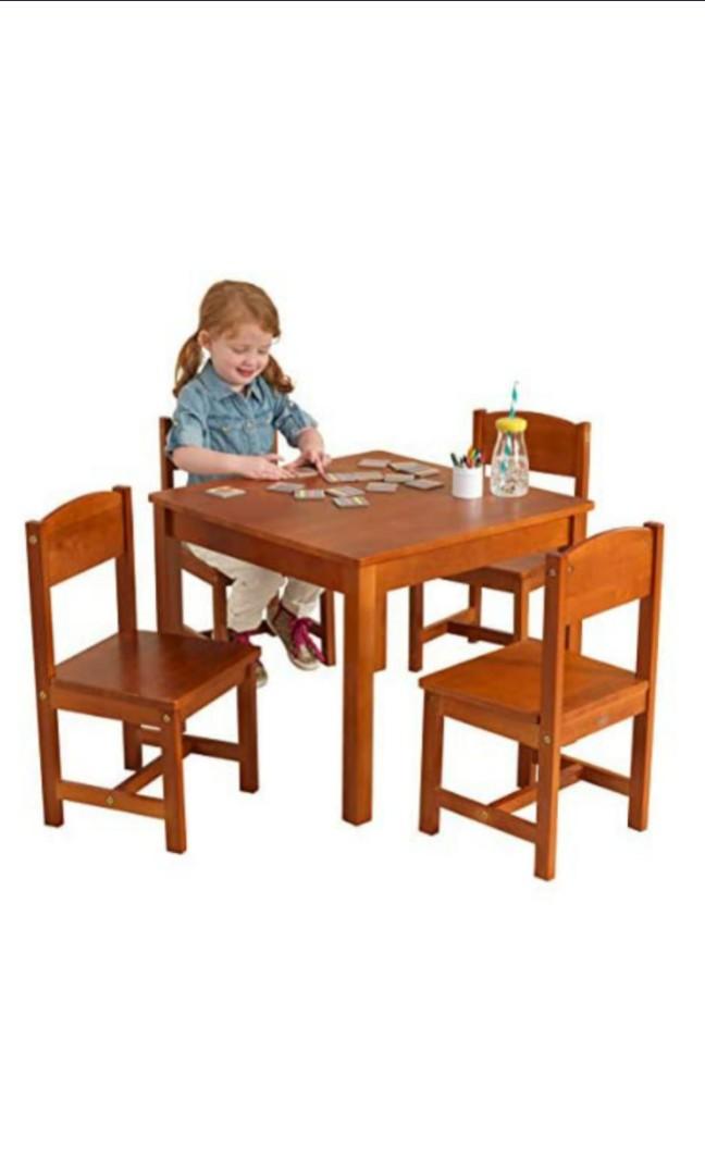 Kidkraft Kids Children Child Wood Wooden Table With 4 Chairs