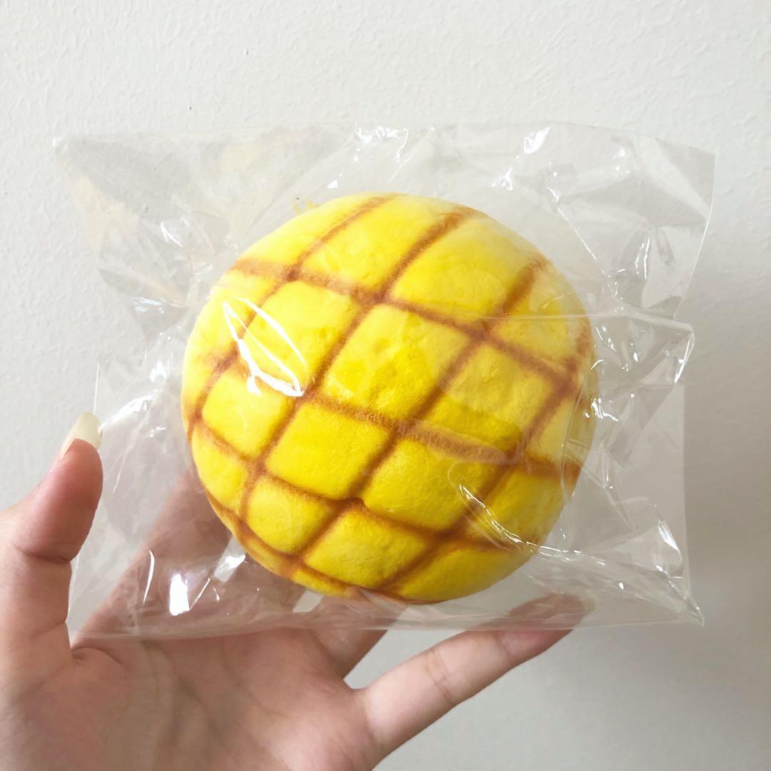 Melon Bread Squishy (Category: Plushies & Soft Toys) located in Singapore. Submitted by xpastelholic (Listing ID 1001317588, Image 1). Description: ~ Brand New in Packaging ~ Good in Condition ✨ 1 INSTOCK.