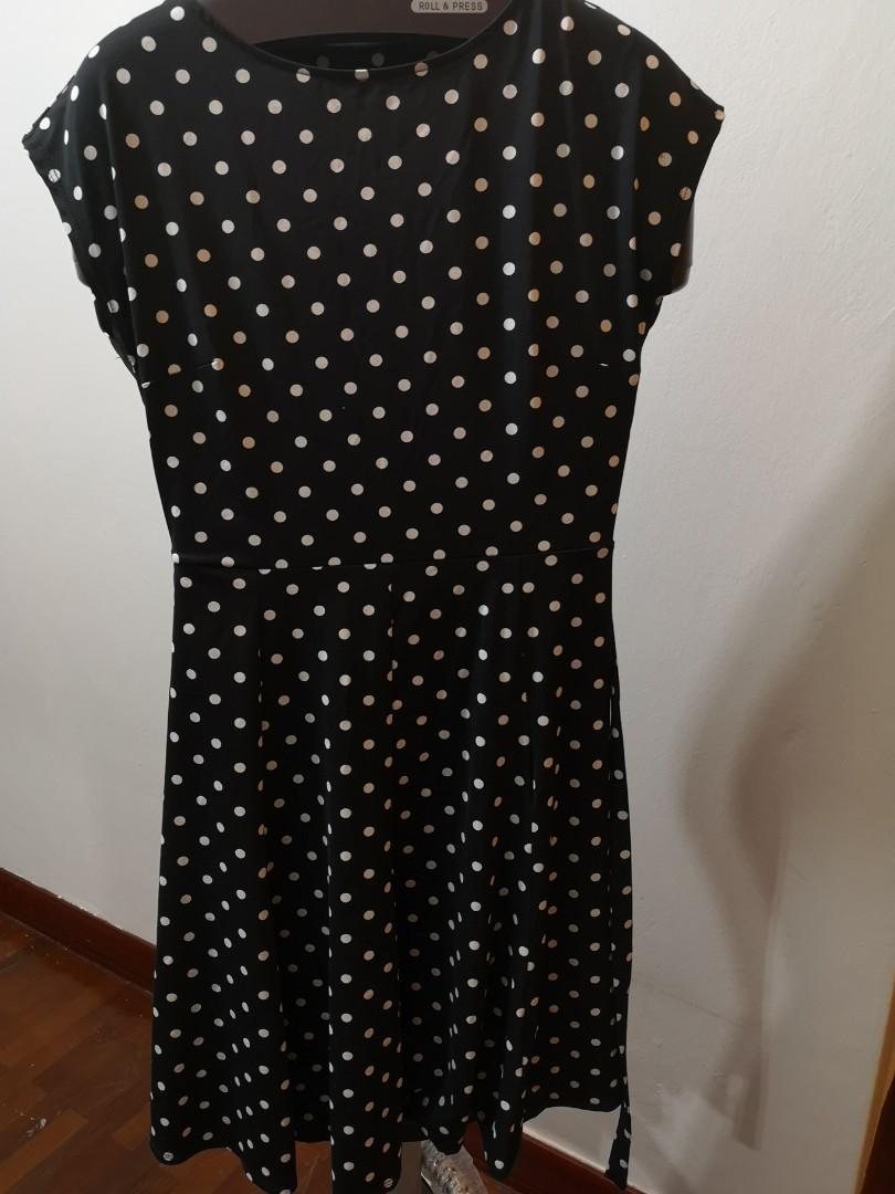 wallis black polka dot dress