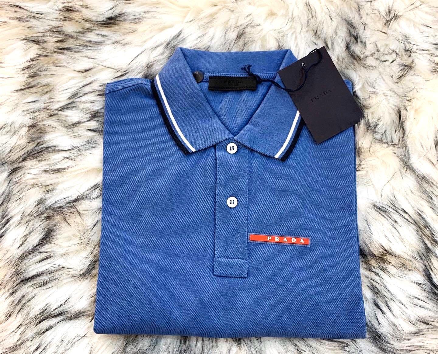 PRADA Mens Polo Shirt Light Blue ON HAND MEDIUM ✓, Men's Fashion, Tops &  Sets, Tshirts & Polo Shirts on Carousell