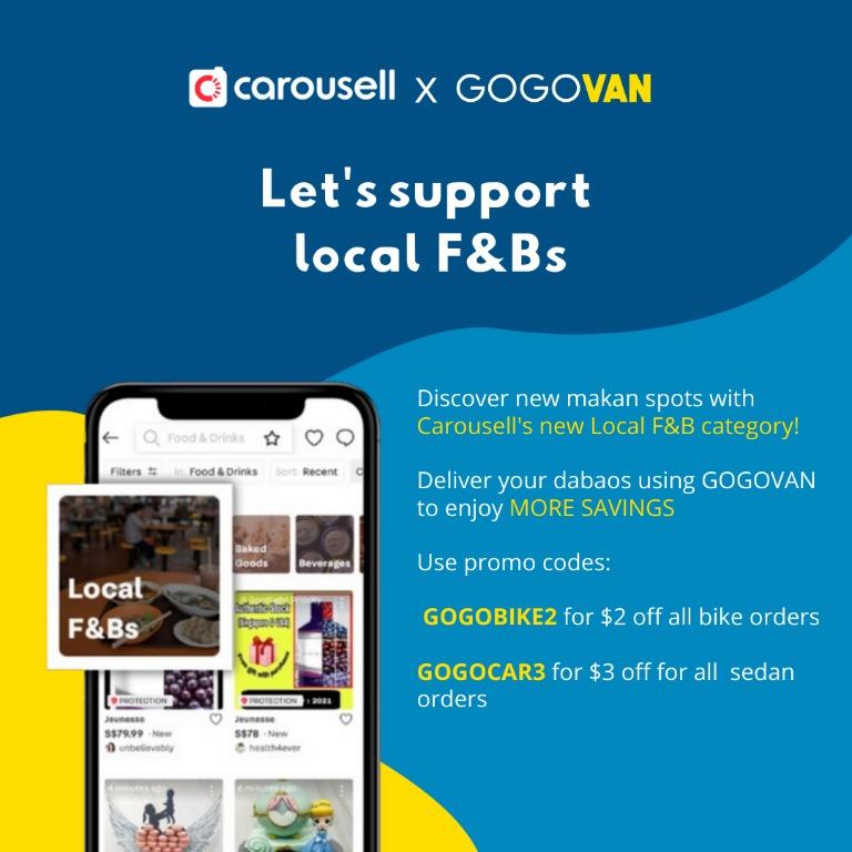 Promo Codes for F B delivery Carousell X GOGOVAN Food Drinks