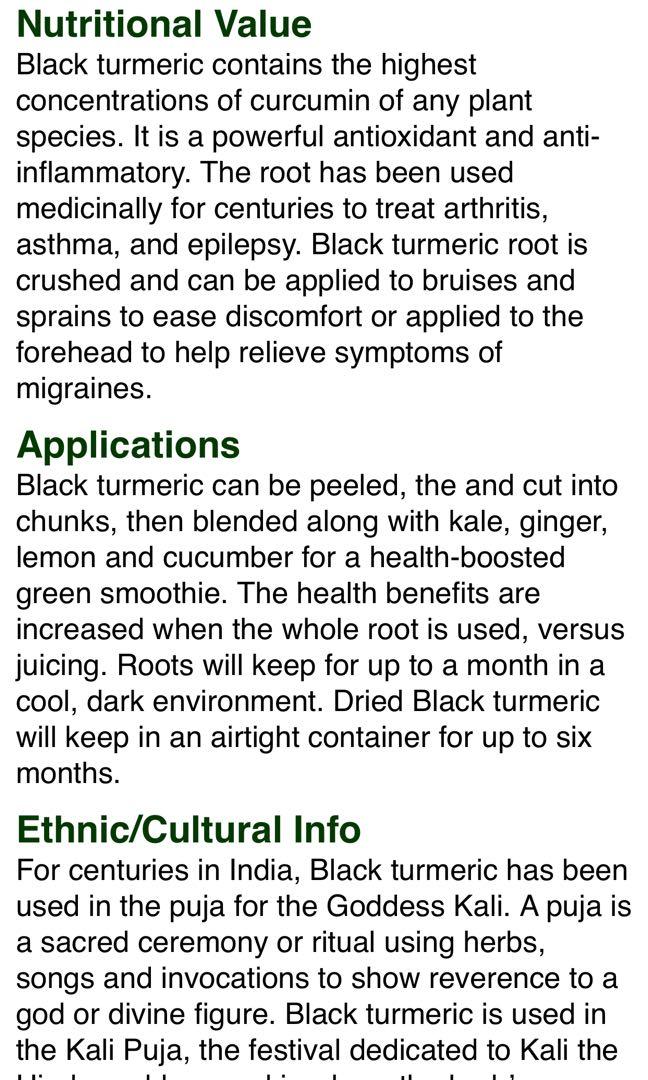 Rare Black Turmeric / Kunyit Hitam / Kali Haldi / Karumanjal, Furniture