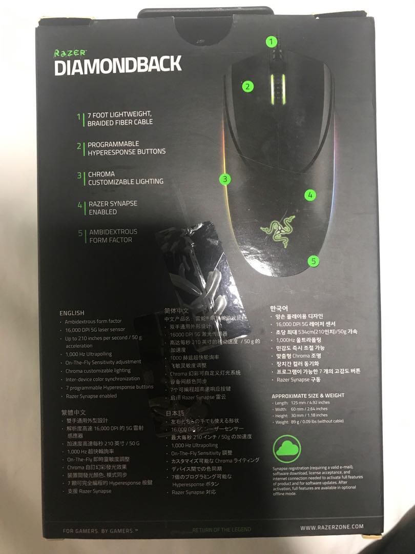 Razer Diamondback Gaming Mouse, Computers & Tech, Parts & Accessories ...