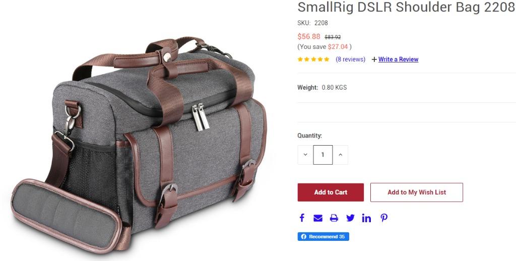 Smallrig dslr shoulder bag 2208 online