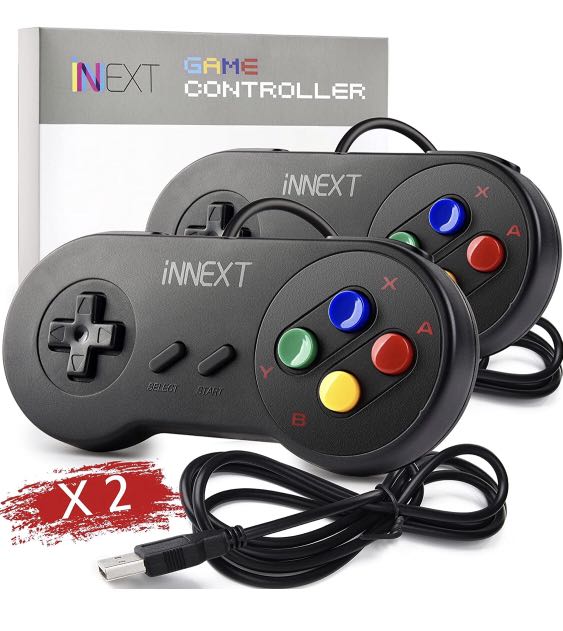 2 Pack iNNEXT SNES Retro USB Controller Gamepad, Video Gaming, Gaming