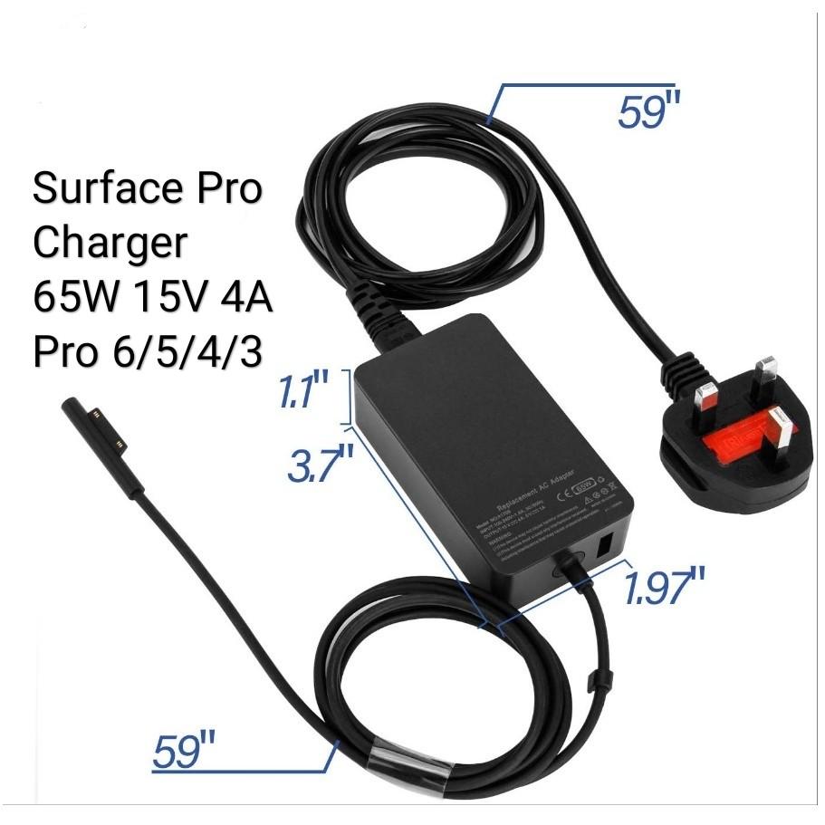 65W 15V 4A AC Power Adapter Charger for Microsoft Surface Pro X Pro 6