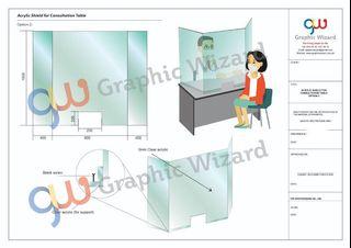 Acrylic Consultation Table Protective Shield