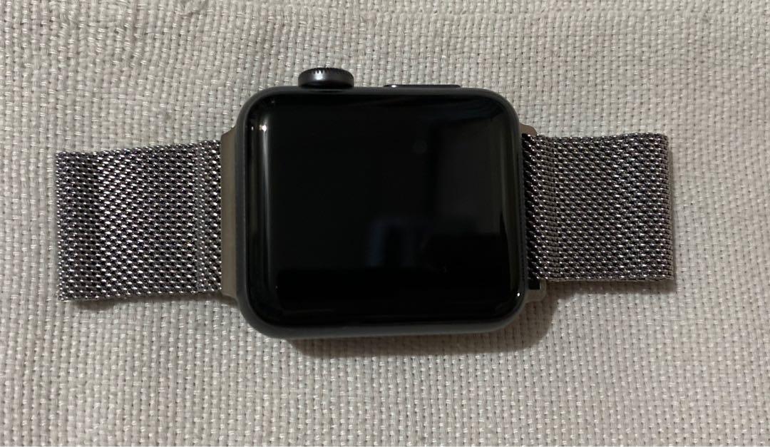 Apple watch series 3 bands (Category: Portable Audio Accessories) located in Las Pinas. Submitted by masterjac (Listing ID 1001660863, Image 2). Description: Milanese strap (Silver) Will fit 38 and 40mm RFS: Decluterring SF: c/o buyer Mode of payment: BDO / BPI / Metrobank.