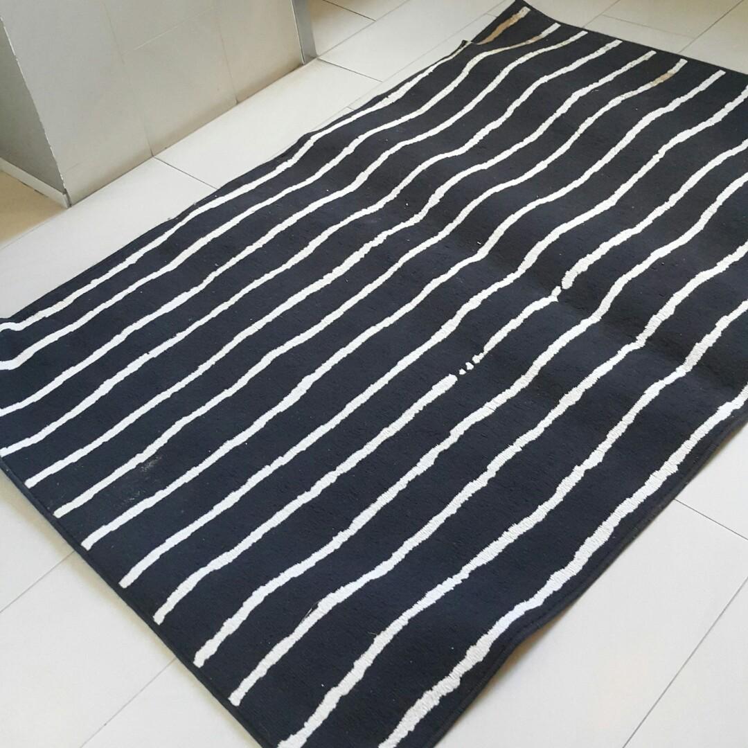 Black White Stripe Carpet Rug Furniture Home Decor Others On Black White Stripe Carpet Rug
