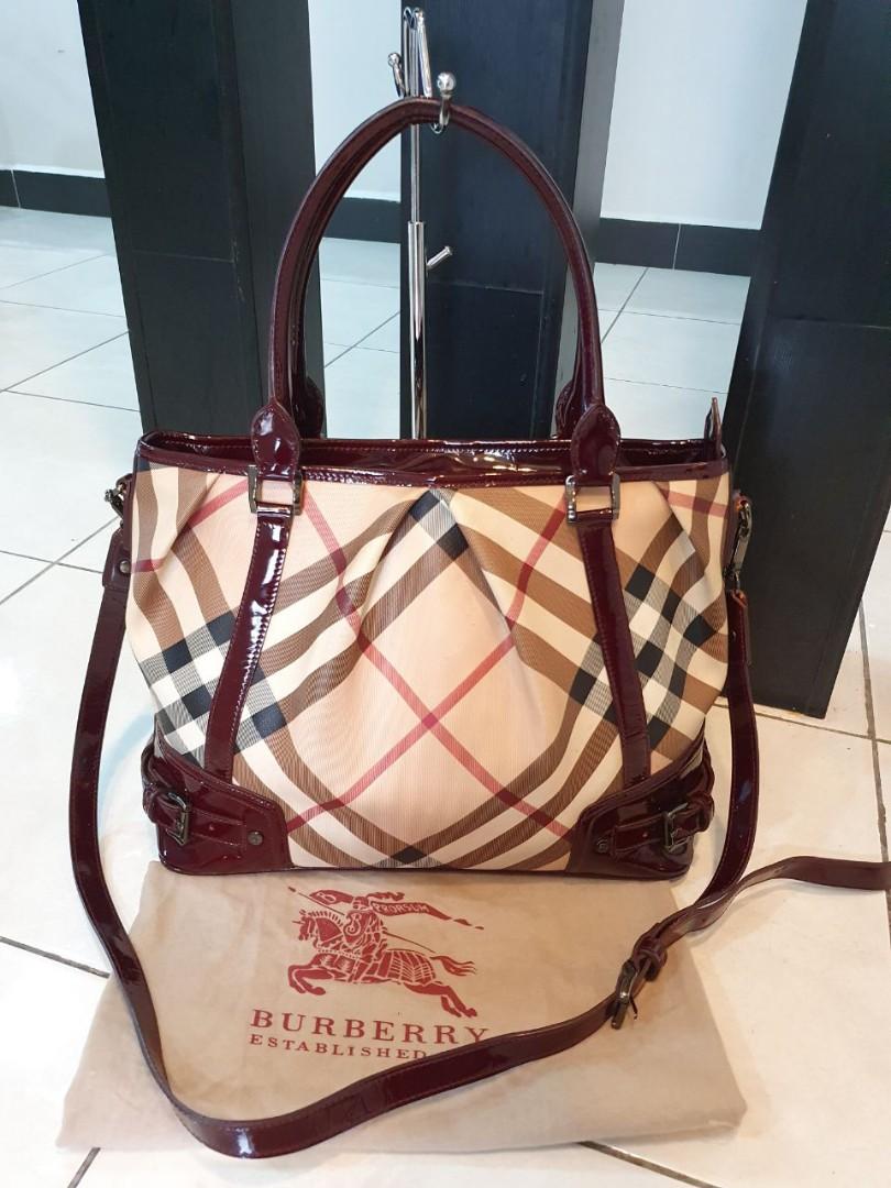 Burberry Nova Check Medium Two Way Bag, Luxury, Bags & Wallets on Carousell