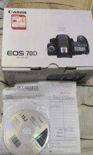 Canon 70d 95%new 有盒有單可連 sigma 10-20mmf4-5.6, 17-50mm f2. 8一起買，全套買送 99%new閃燈Yongnuo 462和相機袋