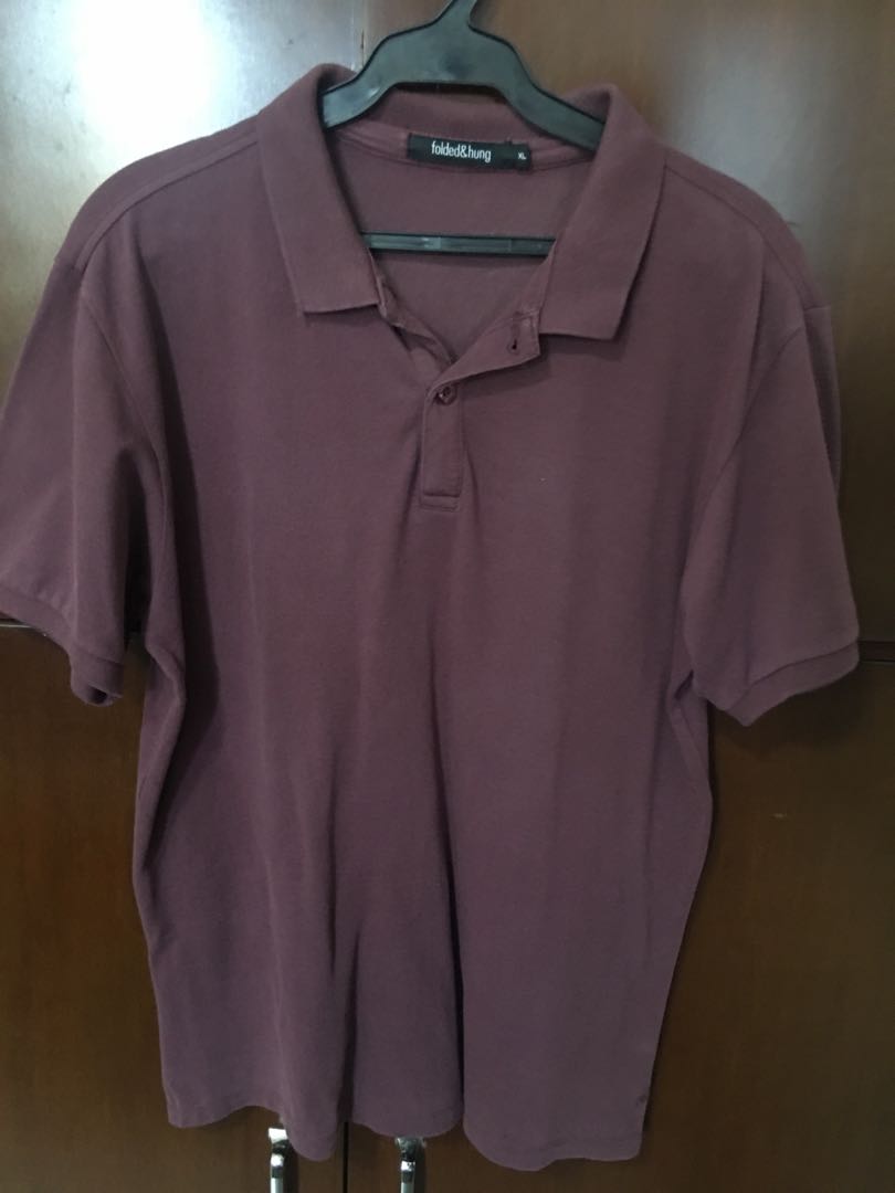 Folded and hung polo shirt - maroon, Men's Fashion, Tops & Sets ...