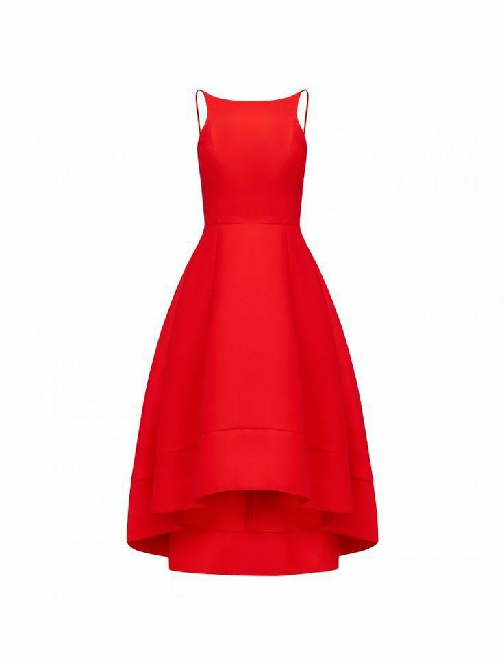 Red prom dress high low hot sale