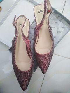Gibi Shoes/Heels (Shiny Dark Red)